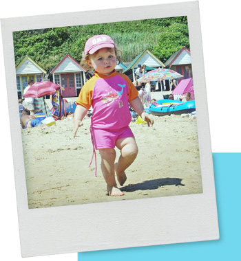 children in the beach