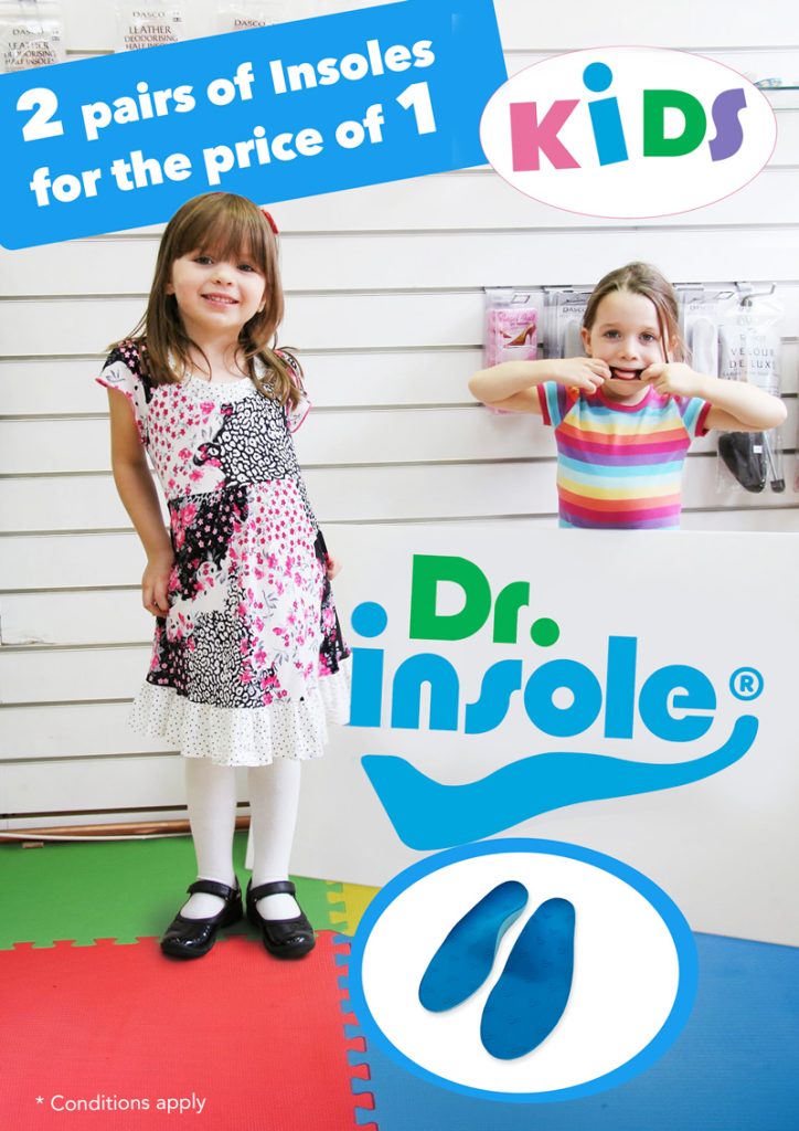 Children attending a custom orthotic insole fitting at Dr Insole